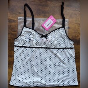NWT Edikted Black and White Polka Dot Tank Top